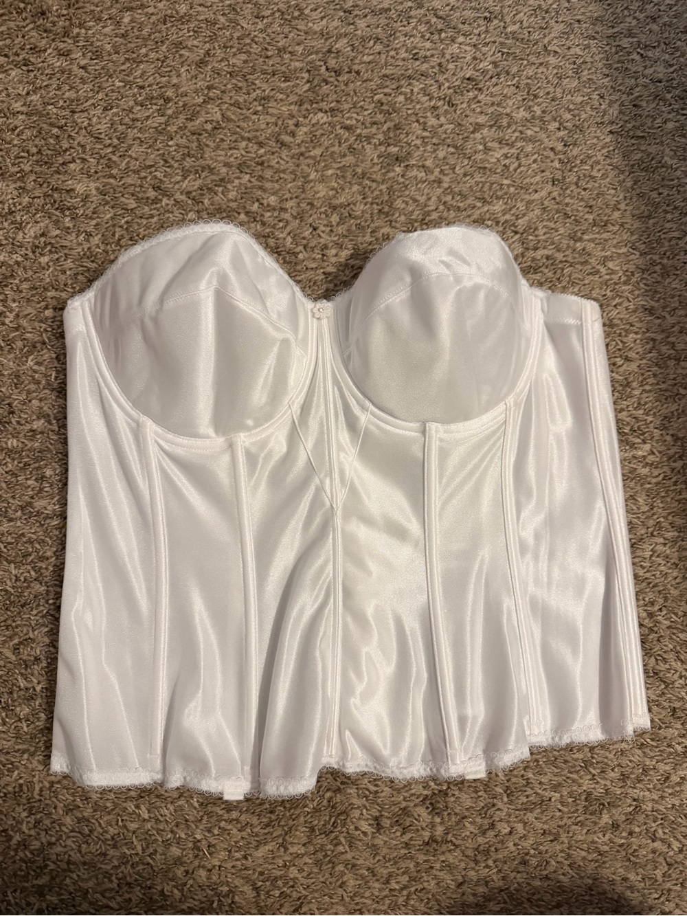 Dominique White Strapless Longline Bustier - 42C